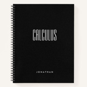 Personalized Black Patterned Calculus (Graph)  Notebook