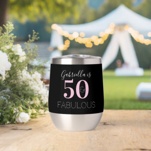 Personalized Black Pink 50th Birthday Party Favor