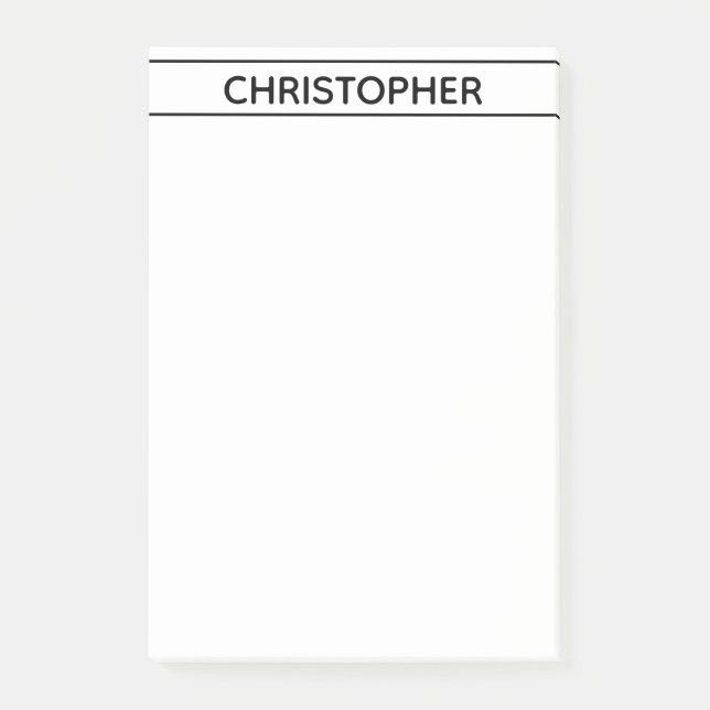 PERSONALIZED BLACK Post-it Notes (Front)