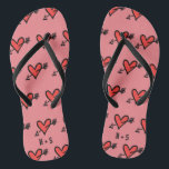 Personalized Black & Red Love Heart Flip Flops<br><div class="desc">Love heart wedding flip flops.</div>