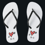 Personalized Black & Red Love Heart Flip Flops<br><div class="desc">Love heart wedding flip flops which can be personalized with the couple's initials.</div>