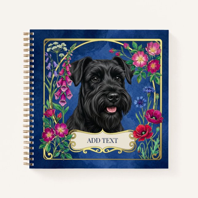Personalized Black Schnauzer Notebook (Front)