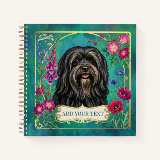Personalized Black Tan Lhasa Apso Square Notebook