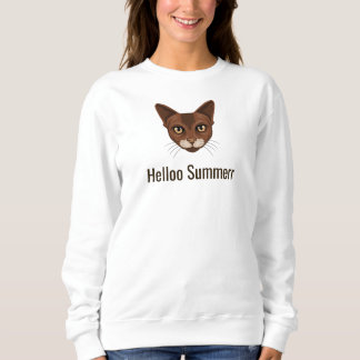 Personalized Black White  Cat Mom Family Pet Photo Sweatshirt
