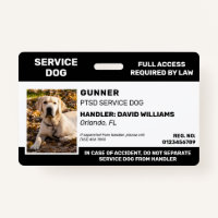 Personalized Black White Service Dog Photo
