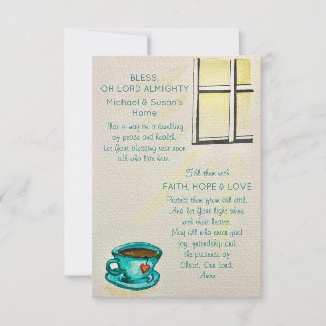 Personalized Bless This Home – Prayer Card (Front)