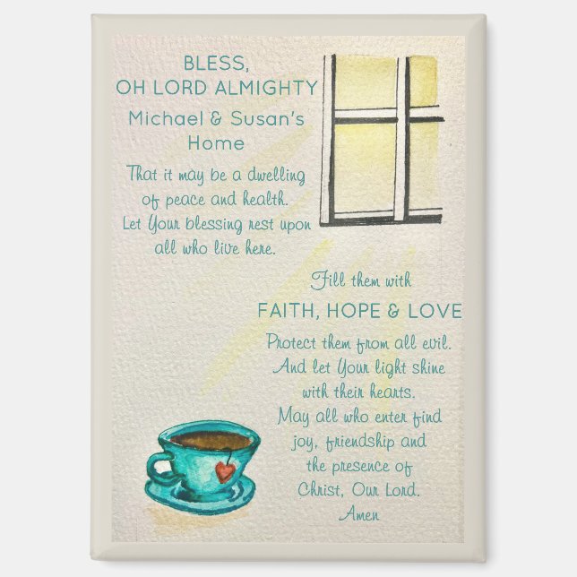 Personalized Bless This Home – Prayer Magnet (Front)