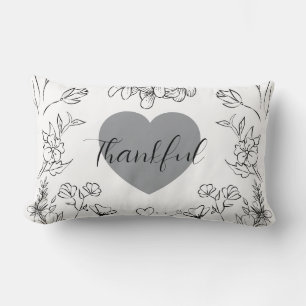 Personalized Bloom Print Modern Bedroom Accent Lumbar Cushion
