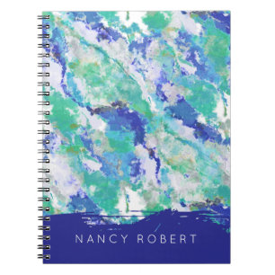 Personalized Blue Agate Natural Stone Notebook