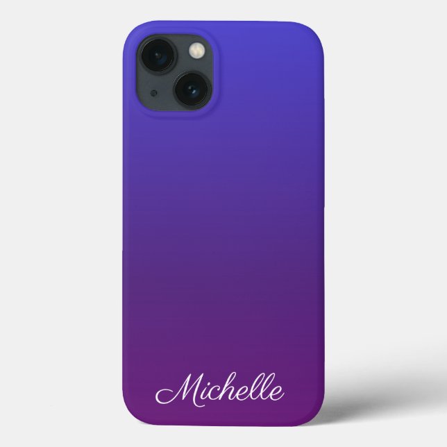 Personalized blue and purple ombre Case-Mate iPhon iPhone Case (Back)