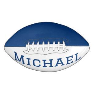 Personalized Blue and White Football