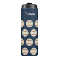 Personalized Blue Baseball Thermal Tumbler Gift