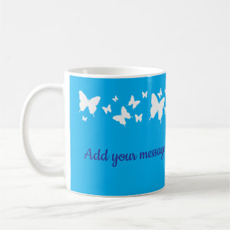 Personalized blue butterfly mug wedding favor