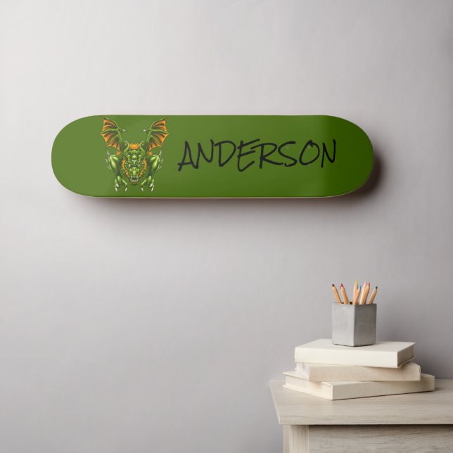 Personalized  blue dragon skateboard (Wall Art (Horz))