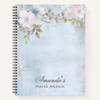 Personalized Blue floral Bible Verse Notebook