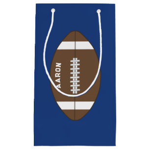 Personalized Blue Football Gift Bag