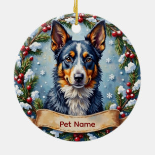 Personalized Blue Heeler Christmas Ceramic Tree Decoration
