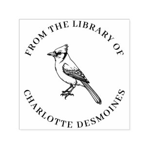 Personalized Blue Jay Book Stamp Custom Ex Libris