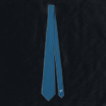 Personalized Blue Jay Wedding Groom Tie<br><div class="desc">If you're looking for a wedding tie that is both modern and minimalist, our Blue Jay neck tie design is the perfect choice ©️2023 - The back of the tie is personalized with the groom's/groomsman initials, you can remove this if you just want a matching solid necktie with no writing...</div>