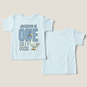 Personalized Blue One Silly Goose First Birthday