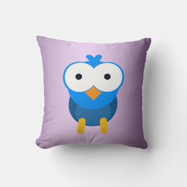 Personalized blue owl cushion (Front)