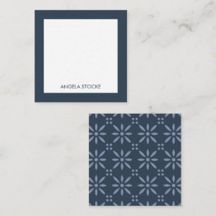 Personalized Blue Retro Flower Card