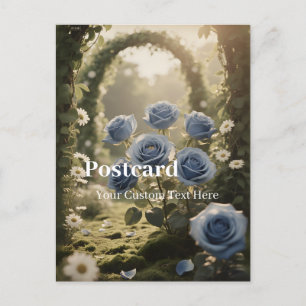 Personalized Blue Rose – Unique Anniversary Love Holiday Postcard