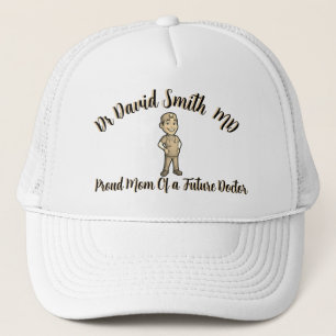 Personalized Blue Surgical Scrub Medical Proud Mom Trucker Hat