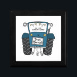 Personalized Blue Tractor Country Wedding Gift Box<br><div class="desc">A tractor country farm wedding gift which can be personalized.
If you would like to change the size or font please click on the edit button to customize further.
The bunting in the tractor is in a subtle cream and white.</div>