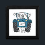 Personalized Blue Tractor Country Wedding Gift Gift Box<br><div class="desc">A tractor country farm wedding gift which can be personalized with both the couple's names.
If you would like to change the size or font of the names please click on the edit button to customize further.
The bunting in the tractor is in a subtle cream and white.</div>