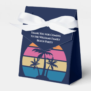 Personalized Blue Tropical Beach Party Favour Box