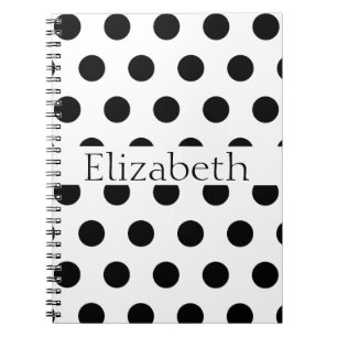 Personalized Blue & White Polka Dots Pattern Notebook