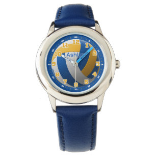 Personalized blue & yellow Volleyball Kids First Watch