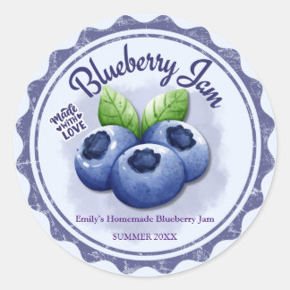 Personalized Blueberry Jam Label Sticker