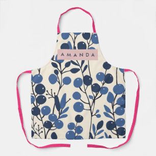 Personalized Blueberry Vine Botanical Style Apron