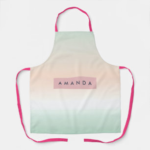 Personalized Blush and Mint Pastel Ombre  Apron