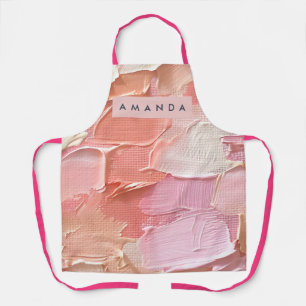 Personalized Blush Pink and Peach Paint Apron