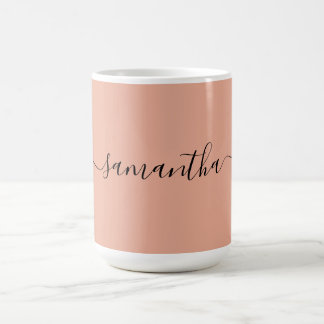 Personalized Blush Pink Calligraphy Name Coffee Mug