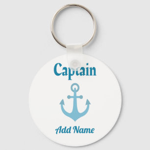 Personalized Boat Captain Anchor Key Ring