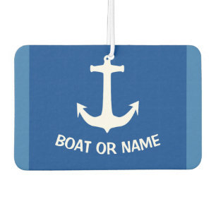 PERSONALIZED BOAT NAME BLUE ANCHOR CAR AIR FRESHENER
