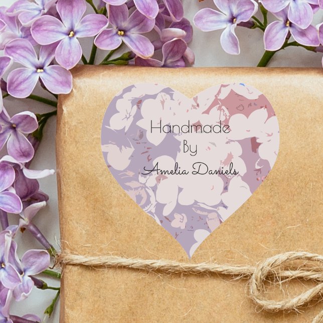 Personalized Boho Floral Handmade  Heart Sticker (Beautiful handmade by stickers personalised to create the perfect finishing touch.)