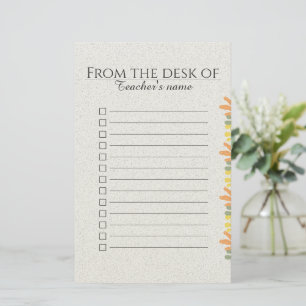  Personalized Boho Floral Teacher Pad  Stationery