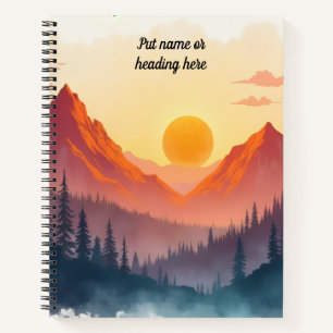 Personalized Boho Mountain Sunset 2 Notebook