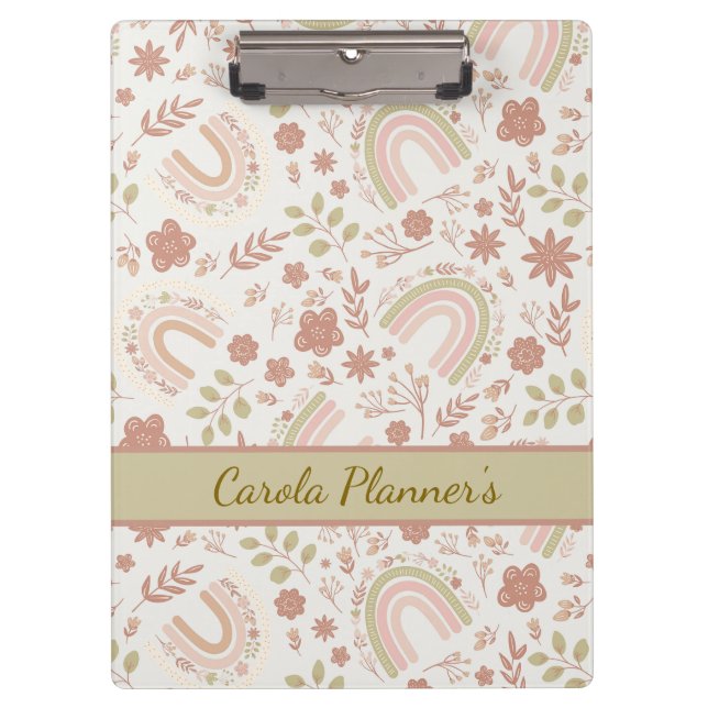 Personalized Boho Rainbow  Clipboard (Front)