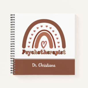 Personalized Boho Rainbow Psychotherapist  Notebook