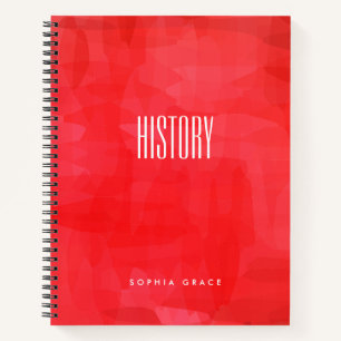 Personalized BOHO Red Watercolor Subject Notebook