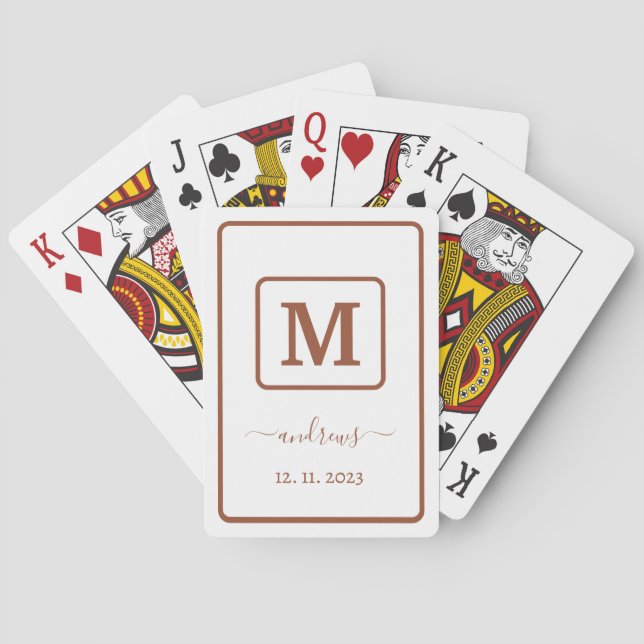 Personalized Boho Terracotta Playing Cards (Back)