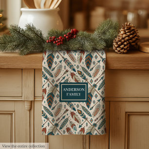 Personalized Boho Towel Ethnic Feathers & Arrows