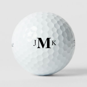 Personalized Bold Black Monogram Titleist Pro VI Golf Balls
