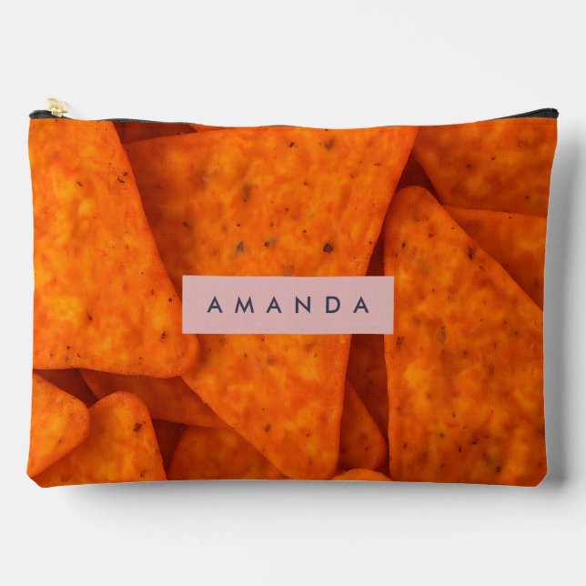 Personalized Bold Nacho Cheese Chip  Accessory Pouch (Front)